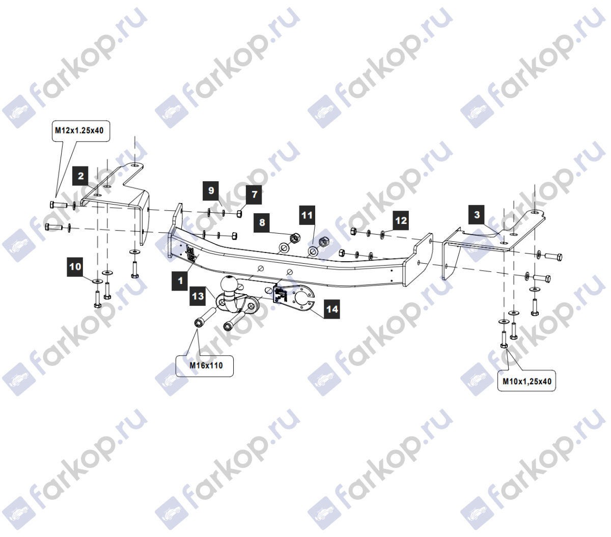 Фаркоп Baltex для Lexus RX 300/330/350 2003-2007 LS02A в 