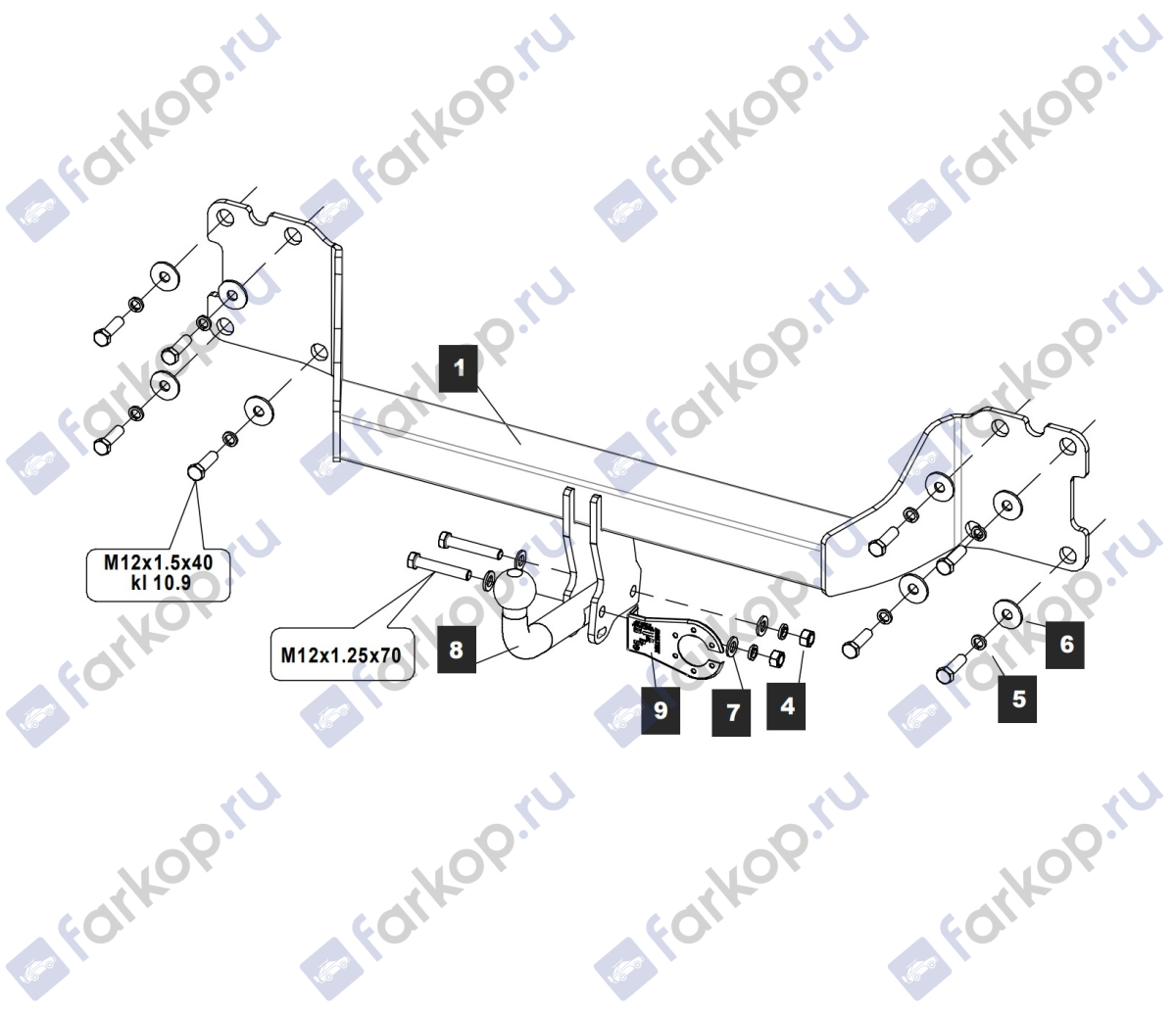 Фаркоп Baltex для Audi Q7 2020- 269064 в 