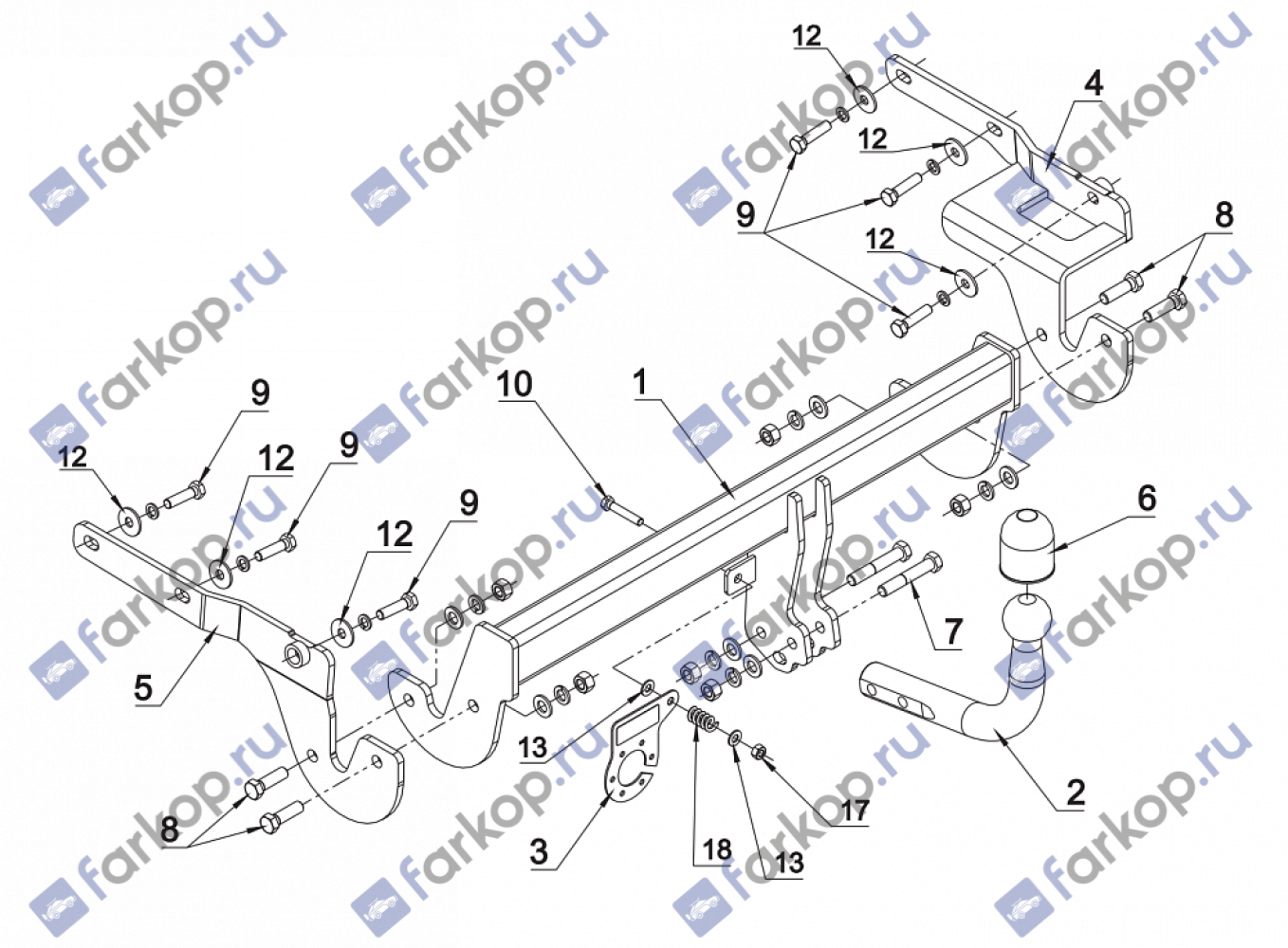 Фаркоп Auto-Hak для Toyota Yaris 2014- 0 88 в 