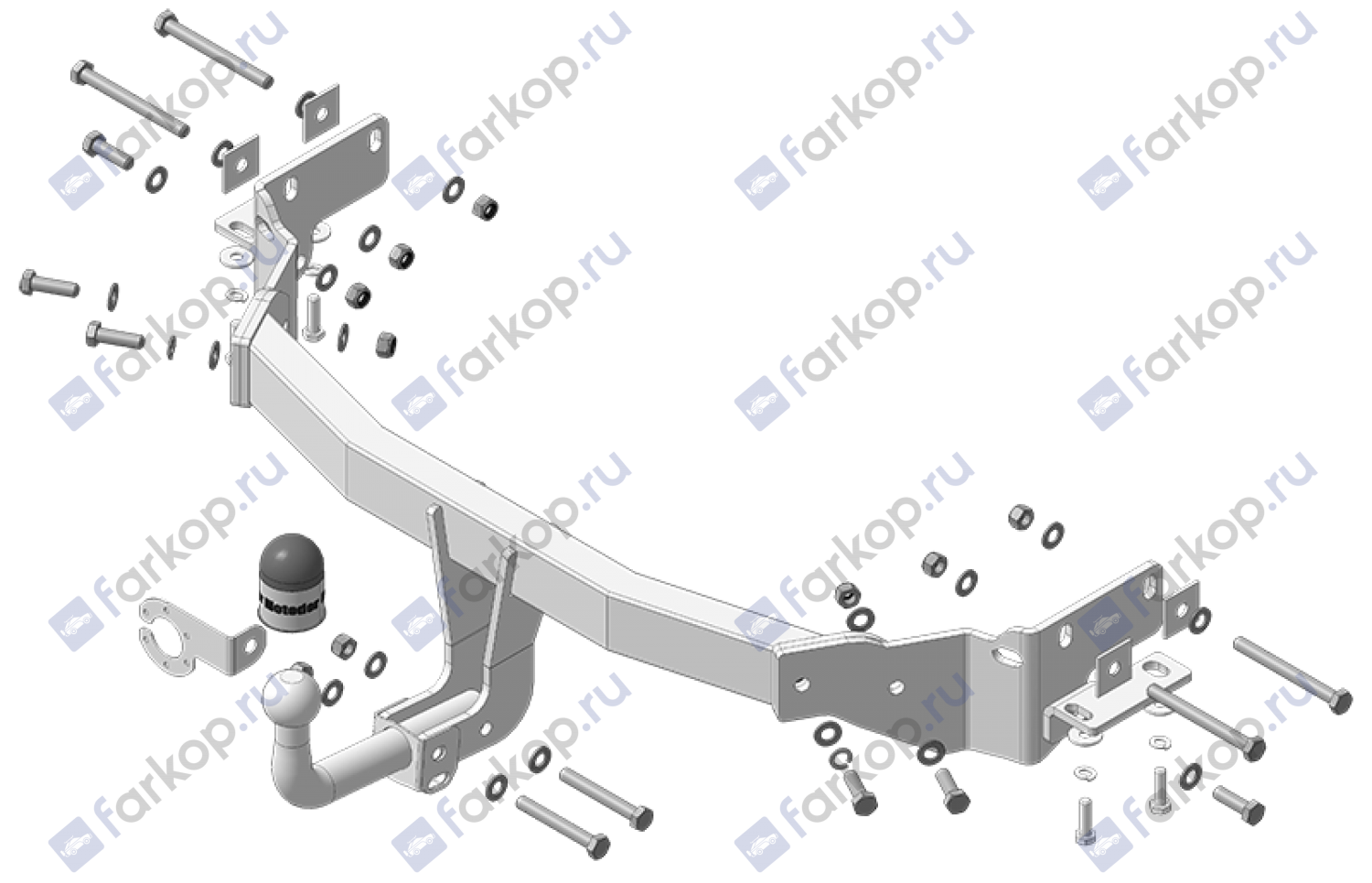Фаркоп Motodor для Hyundai Santa Fe 2012-2018 90920-A в 