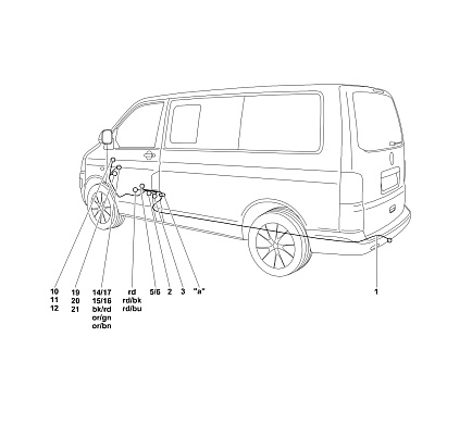 Электрика фаркопа Westfalia (13 pin) для Volkswagen Caravelle T6 2015-10/2019 321454300113 в 