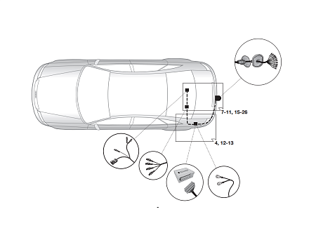 Электрика фаркопа Hak-System (13 pin) для Audi A6 (седан, универсал) 2018- 21010528 в 