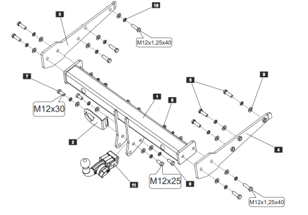 Фаркоп Baltex для Volkswagen Multivan 2015- 269072 в 
